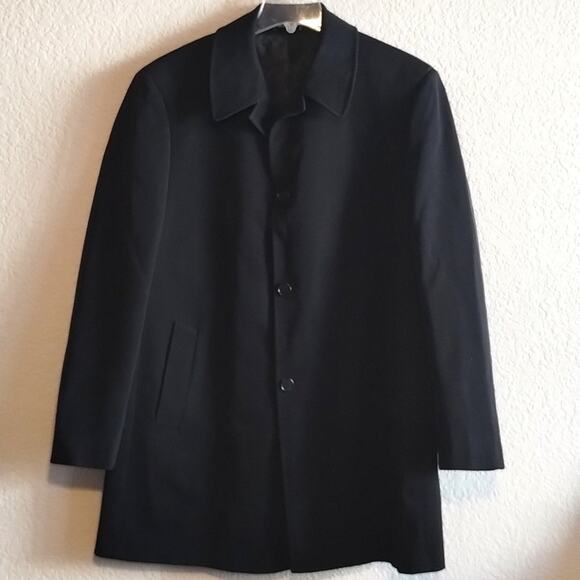 Loro Piana x Cardinal of Canada Wool Storm System Black Macintosh Pea Coat 42R - Picture 1 of 16